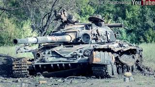 Destroyed and abandoned tanks of Donbass Ukraine + pair of frames of Syria