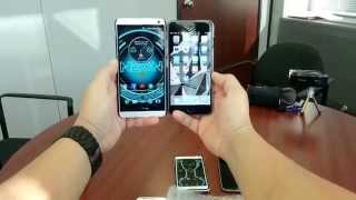 Note 4 vs iPhone 6 plus vs Galaxy Mega vs HTC Max vs Droid Turbo Size Comparisson