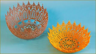 Ваза крючком. По схеме салфетки крючком. Салфетка крючком. Часть 3. (Vase crochet. P. 3)