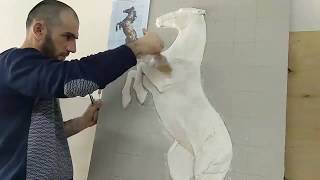 Барельеф лошадь. Bas-relief horse
