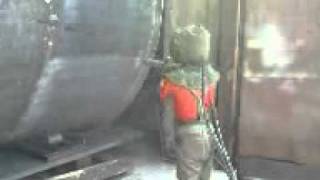 Термоабразивный аппарат - работа. Пескоструй