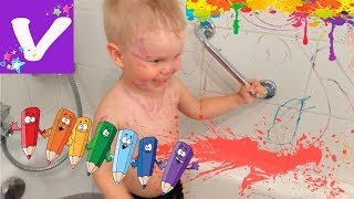Ребенок балуется с водой! Веселые игры в ванной для детей Entertainment for children Bath time
