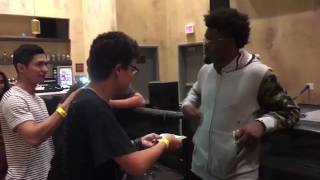 14 year old shows Ugly God an amazing magic trick