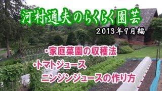 河村通夫のらくらく園芸13年9月 家庭菜園の収穫法 トマトジュース、人参ジュースの作り方
