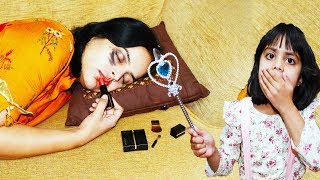 Ashu Messes up Mummy Makeup with Magic Wand Toy | Katy Cutie Show