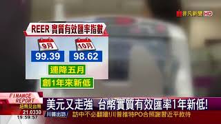 【非凡新聞】美元又走強 台幣實質有效匯率1年新低!
