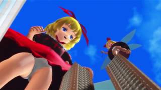 [MMD giantess]小さな巨大娘と大きな巨大娘/small giantess and big giantess
