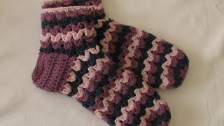 VERY EASY chunky crochet slipper socks tutorial - part 2