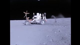 Lunar Rover / Buggy (LRV) on the Moon - Apollo 16 - HD Video Stabilized