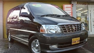 【グランドハイエース中古車　動画】Ｈ13　ＬＴＤエクセレントエディション4ＷＤ　ツインムーンルーフ　パワースライド　ローダウン　1年全国保証付　格安中古車