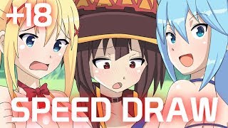 SPEED DRAW | Megumin, Darkness & Aqua | Landidzu