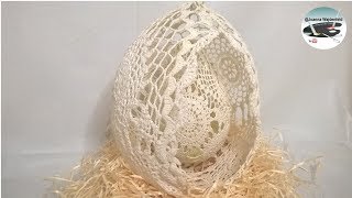 Jak zrobić podwójne jajo z koronki DOUBLE EGG MADE OF COTTON LACE Pomysły plastyczne dla każdego