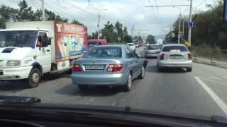 ДТП за Симферополем на трассе Симферополь-Алушта. Крым. Россия.