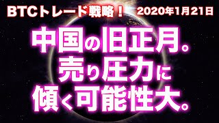 【仮想通貨】ビットコイン価格予想：1/21(火)中国の旧正月。売り圧力が高まる可能性大！【BTCトレード毎日更新】
