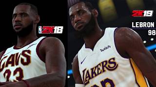 NBA 2K19 VS NBA 2K18! LeBron James Comparison - First 98 Overall Player In NBA 2K19 | iPodKingCarter