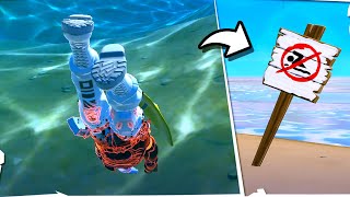 *UBICACION* nada en varias ZONAS con SEÑALES de PROHIBIDO NADAR / DESAFIOS FORTNITE bola 8