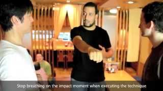 Naka Tatsuya sensei teaching Karate in a restaurant