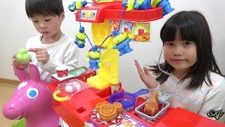 ドライブスルー ディズニー お店屋さんごっこ おもちゃ お買い物ごっこ こうくんねみちゃん Drive through Disney hamburgers shop