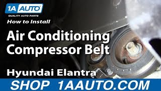 How To Install replace The Air Conditioning Compressor Belt 2001-06 Hyundai Elantra 2.0L