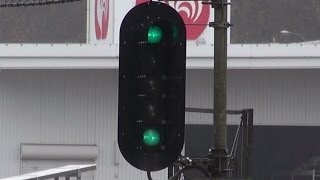 特急はくたか通過直前 信号が高速進行に変わる瞬間