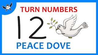 How To Draw a PEACE DOVE Using Number 12 – Easy and Fun Doodle Art on Paper for Kids ✔
