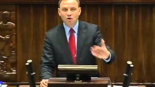 [160/213] Andrzej Duda: Szanowny Panie Marszałku! Wysoka Izbo! Dziękuję za to bardzo miłe przy..