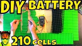 DIY Battery: preparing 210 x 18650 LG cells (time lapse) • Electric Bike Battery