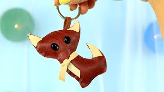 Кожаный брелок для ключей в виде кота своими руками