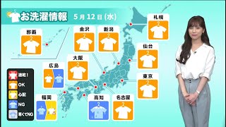 12日(水)洗濯天気予報