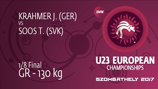 1/8 GR - 130 kg: J. KRAHMER (GER) df. T. SOOS (SVK), 6-0