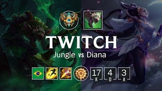 Twitch Jungle vs Diana - BR Challenger Patch 8.23