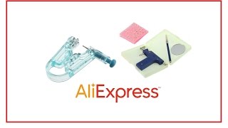 как проколоть уши ПИСТОЛЕТ для прокалывания ушей с AliExpress