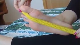 Sasha measure her feet sexy and long