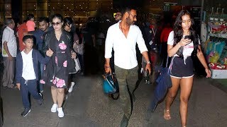 See Kajol & her Husaband Ajay Devgn Wid Kids- Daughter Nysa Devgan & Son Yug Devgn At Airpot