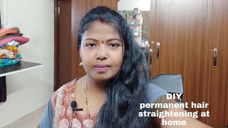 DIYpermanent hair straightening at home with natural ingredients.