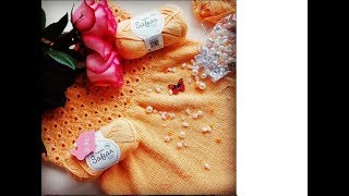 Подробный МК. Как связать красивое детское платье спицами и крючком. Часть 1.