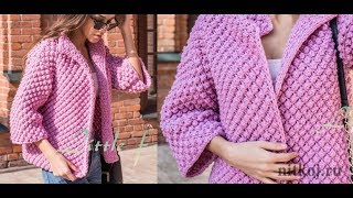 Кардиган Соты Спицами 2019 / Cardigan Honeycomb Knitting Needles / Strickjacke Waben Stricknadeln