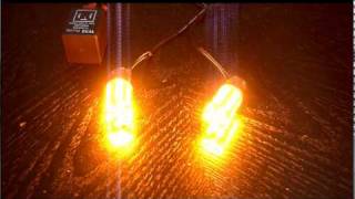 24 LED Amber Orange Turn Signal Light Bulbs with Electronic Flasher Relay
