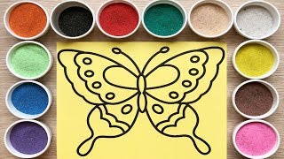 Đồ chơi trẻ em, TÔ MÀU TRANH CÁT BƯƠM BƯỚM XINH - Colored sand painting butterfly (Chim Xinh)