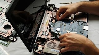 Toshiba Satellite C660 Laptop Disassembly video, take a part, how to open