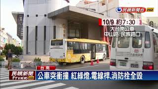 公車突撞證券行 司機.乘客共7人傷－民視新聞
