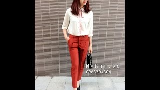 Quần Baggy Vải Phối Áo Sơ Mi Công Sở Cột Nơ - Shop Quần Áo Nữ MyGuu.vn