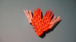 Модульное оригами для начинающих сердце Валентинка. How To Make A 3D Origami Heart