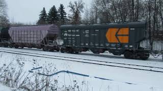 Быстрое движение вагонами вперёд с тепловозом ТЭМ18ДМ-1119