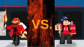 Warshipsink14 VS  Mrcatbasket09! ROBLOX MM2 Duel!