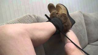 socks down - bare legs punished in ankle boots