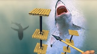 АКУЛИЙ ПАРКУР! АКУЛА НЕ СМОЖЕТ МЕНЯ ПОЙМАТЬ В НЕБЕ! RAFT