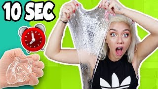 MAKE CRYSTAL CLEAR SLIME IN 10 SECONDS! NO GLUE 2 INGRIDIENT INSTANT SLIME! | NICOLE SKYES