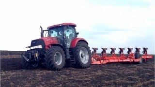 Трактор Кейс Пума 210 и плуг Кун Мультилидер. Case IH Puma 210 and Kuhn Multileader 7T
