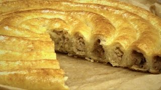 Пирог "Спиральный" из творожного теста. Простой домашний рецепт.
